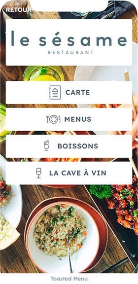 Online menu with QR Code - Categories